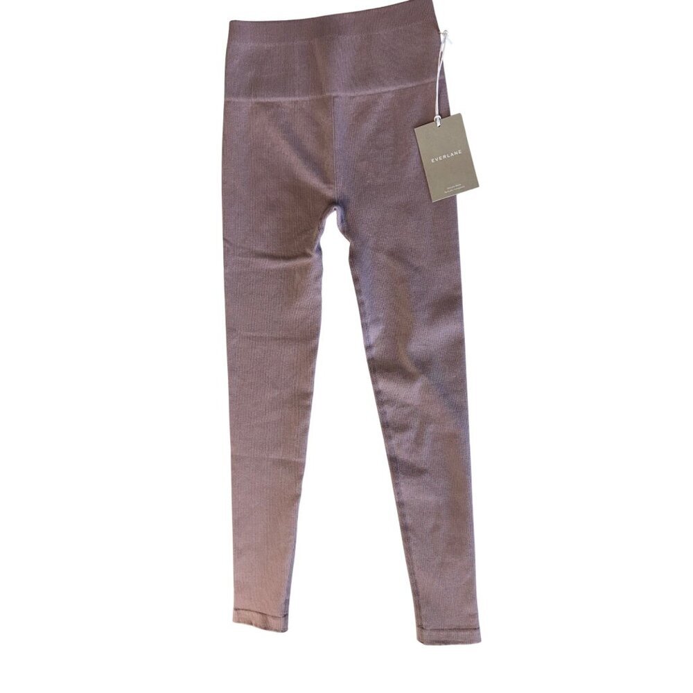 Everlane Organic Cotton Ankle Seamless Ribbed Legging XS/S Dusty Lavender Purple - Picture 3 of 8